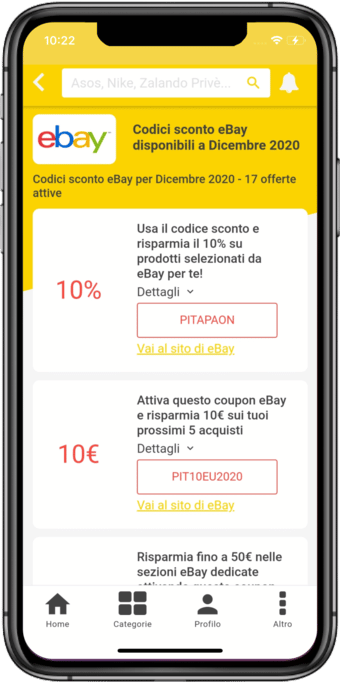 Codici sconto